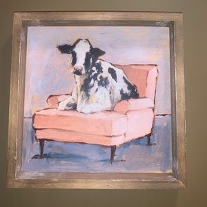 Cow on sofa picture